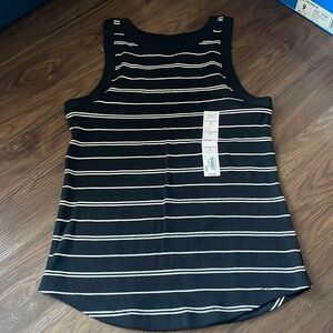 Striped black and white tank top